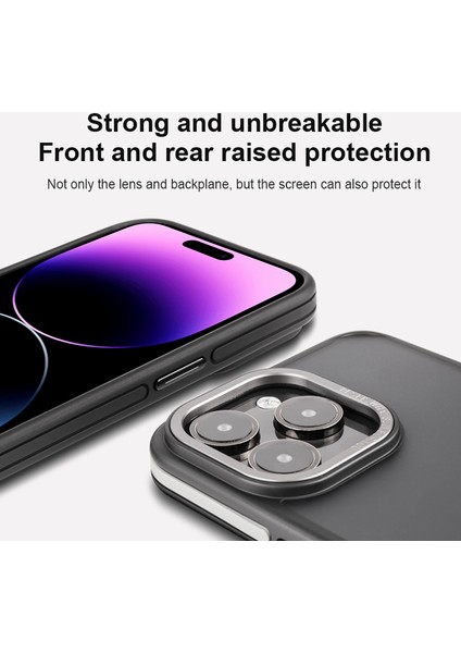 iPhone14 Pro Vaka Şok Geçirmez Mat Çift Renkli Tpu+Pc Telefon Kapak-Grey (Yurt Dışından)