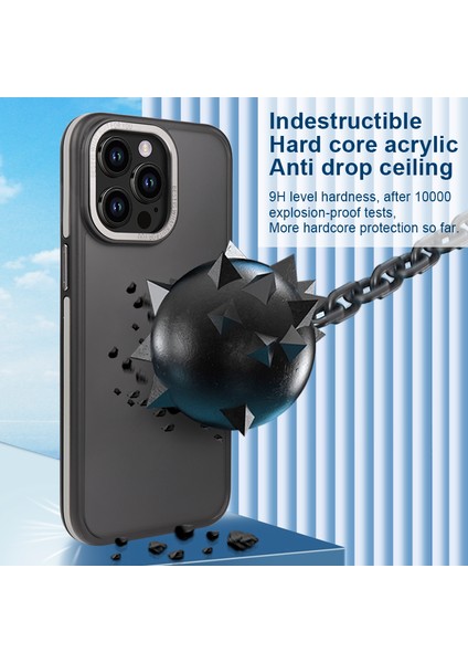 iPhone14 Pro Vaka Şok Geçirmez Mat Çift Renkli Tpu+Pc Telefon Kapak-Grey (Yurt Dışından)