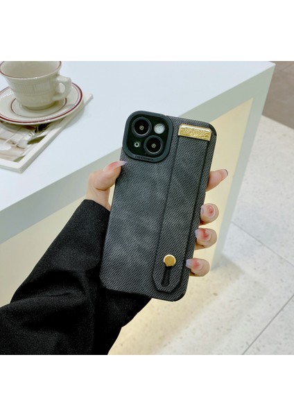 iPhone13 Case Bilekliği Için Morandi Stil Tpu+Pu Deri Anti-Drop Telefon Kapak Black (Yurt Dışından) fırsatları