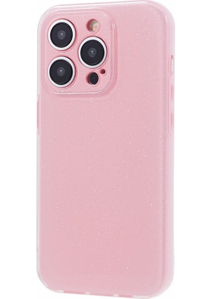 iPhone14 Pro Vaka Için Şık Glitter Powder Esnek Tpu Anti-Drop Telefon Kapak Pembe (Yurt Dışından)