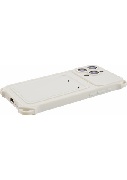 iPhone12 Pro 6.1 Inç Vaka Şok Geçirmez Tpu Cep Telefonu Kart Yuvalı (Hassas Kesim)-Beyaz (Yurt Dışından)