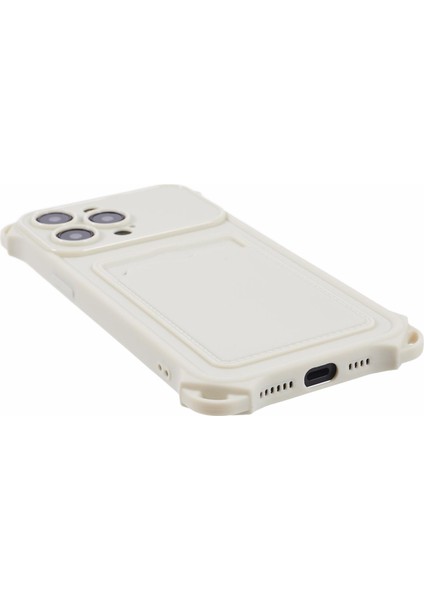 iPhone12 Pro 6.1 Inç Vaka Şok Geçirmez Tpu Cep Telefonu Kart Yuvalı (Hassas Kesim)-Beyaz (Yurt Dışından)