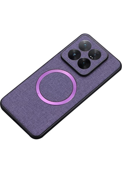 iPhone14 Pro Vaka Şok Geçirmez Yumuşak Tpu+Kumaş Ince Telefon Kapak-Mor (Yurt Dışından)