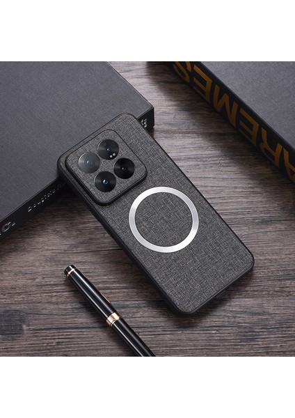 iPhone14 Pro Vaka Şok Geçirmez Yumuşak Tpu+Kumaş Ince Telefon Kapak-Mor (Yurt Dışından)