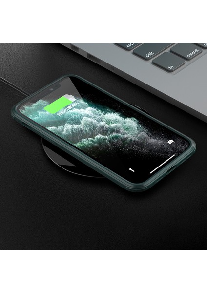 iPhoneXs Max 360 Derecelik Çift Taraflı Koruma Kasası Temperli Cam+Silikon Çerçeve Telefon Kapak-Kırmızı (Yurt Dışından)
