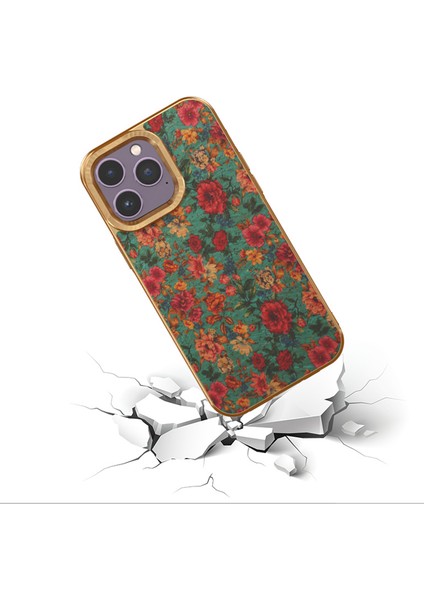 iPhone13 Pro Max Pu Deri Kaplamalı Tpu+Pc Telefon Kapak Mavisi (Yurt Dışından)