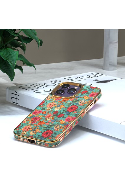 iPhone13 Pro Max Pu Deri Kaplamalı Tpu+Pc Telefon Kapak Mavisi (Yurt Dışından)