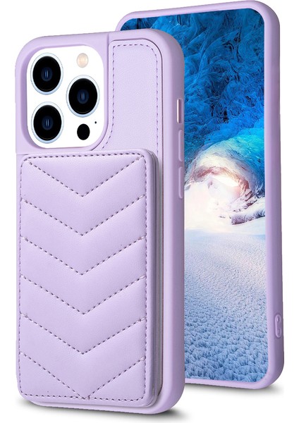 iPhone15 Pro Cep Telefonu Kapağı Kickstand Card Tutucu Telefon Kabuk Doğumu Için Tpu+Pu Deri Kılıf (Yurt Dışından)