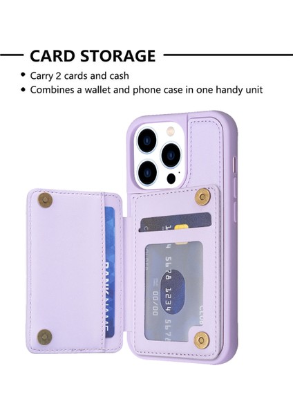 iPhone15 Pro Cep Telefonu Kapağı Kickstand Card Tutucu Telefon Kabuk Doğumu Için Tpu+Pu Deri Kılıf (Yurt Dışından)