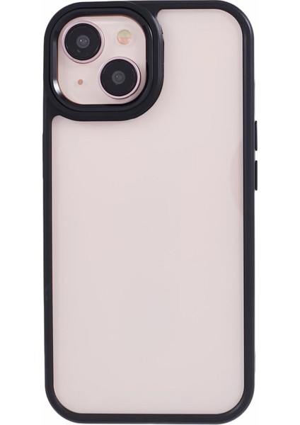 iPhone13 6.1 Inç Kasa Bırak-Geçirmez Tpu+Pc Metal Düğme-Black ile Temiz Telefon Kapağı (Yurt Dışından)