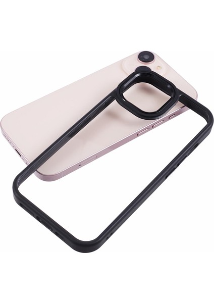 iPhone13 6.1 Inç Kasa Bırak-Geçirmez Tpu+Pc Metal Düğme-Black ile Temiz Telefon Kapağı (Yurt Dışından)
