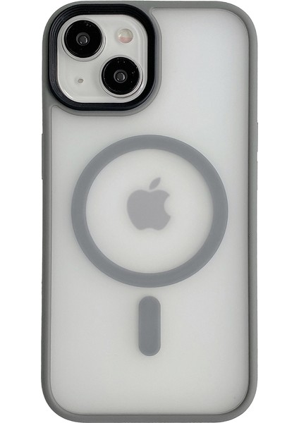 iPhone14 Plus Case Tpu+Pc Mat Arka Kapak Magsafe-Grey ile Uyumlu (Yurt Dışından)
