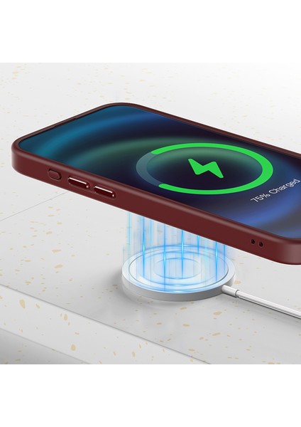 Magsafe Cilt Touch Mat Telefon Kapak Black ile Uyumlu iPhone15 Pro Max Pc+Tpu Kılıfı Için Manyetik Kasa (Yurt Dışından)