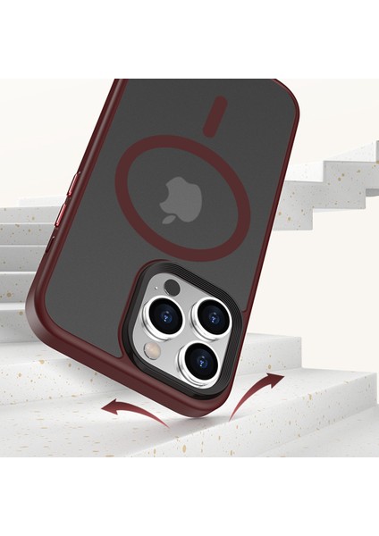 Magsafe Cilt Touch Mat Telefon Kapak Black ile Uyumlu iPhone15 Pro Max Pc+Tpu Kılıfı Için Manyetik Kasa (Yurt Dışından)
