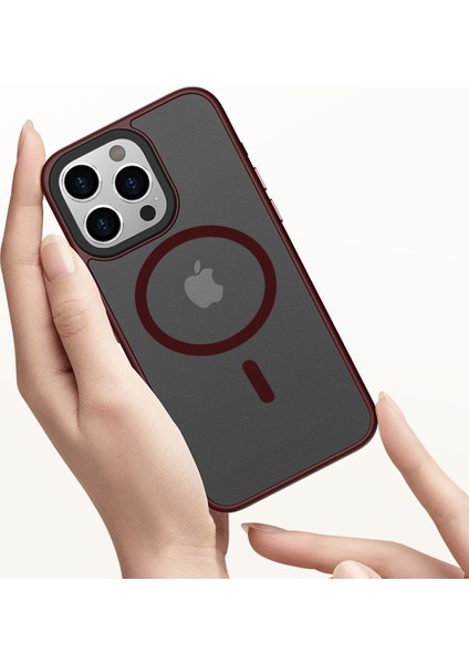 Magsafe Cilt Touch Mat Telefon Kapak Black ile Uyumlu iPhone15 Pro Max Pc+Tpu Kılıfı Için Manyetik Kasa (Yurt Dışından)