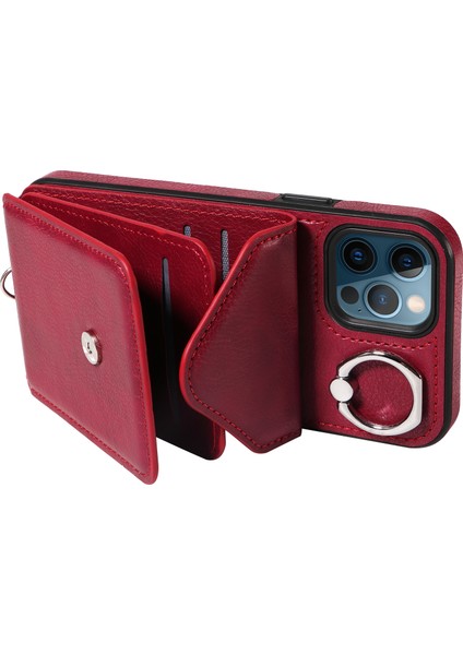 iPhone12/12 Için Pro Telefon Kılıfı Tutucu Koruyucu Crossbody Cover-Wine Red (Yurt Dışından) fırsatları