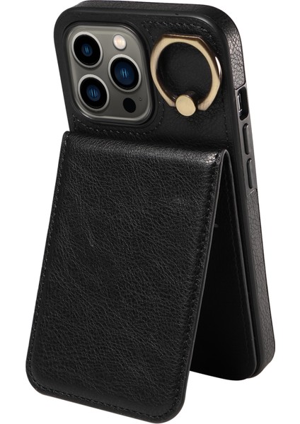 iPhone13 Pro Vaka Çarpışması Dayanıklı Pu Deri+Tpu Telefon Kapak Black (Yurt Dışından)