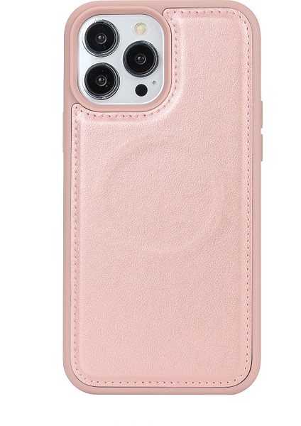 iPhone14 Pro Max Case Için Magsafe Söndürülebilir Pu Deri Telefon Koruyucu Gold ile Uyumlu Altın (Yurt Dışından)