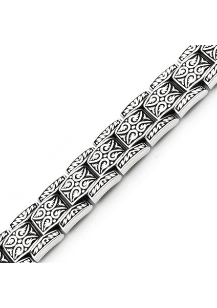 Erkek Gümüş 925 Bileklik 10x3mm x 22 cm