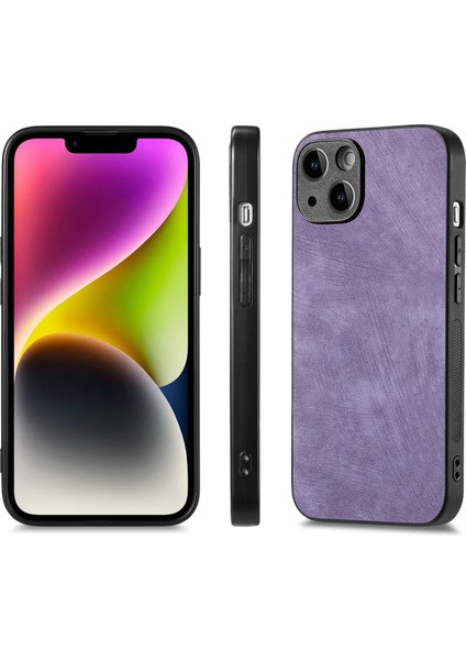 iPhone14 Plus Vintage Pu Deri Kaplamalı Pc Telefon Kapağı Açık Yüksek Alüminyum Silicon Cam Film-Morası (Yurt Dışından) indirimleri