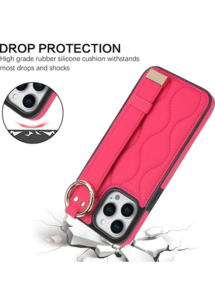 iPhone14 Pro Max Vaka Dalga Deseni Pu+Tpu Kickstand Telefon Kılıfları (Yurt Dışından) indirimleri