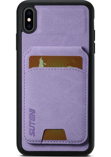 iPhoneX/xs Için 5.8 Inç Litchi Doku Kılıfı Pu Deri+Tpu Dikey Flip Telefon Kapak-Mor (Yurt Dışından)