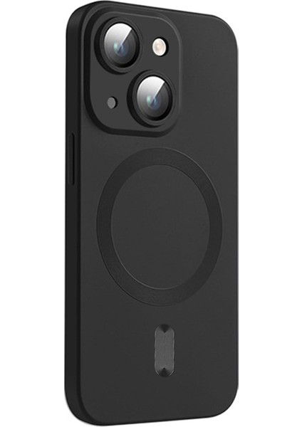 iPhone14 Plus Case Tpu Kabuğu Magnetic Mat Telefon Kapağı Lens Film-Black (Yurt Dışından)