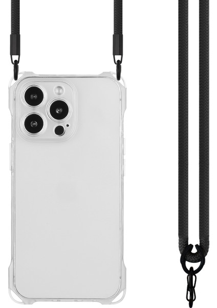 iPhone12 Pro Max Için 6.7 Inç Kasa Yumuşak Tpu Şok Geçirmez Telefon Kapağı Omuz Kayışı-Şeffaf (Yurt Dışından)