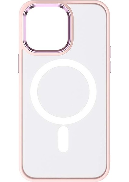 Magsafe Tpu+Pc Çift Katmanlı Arka Kapak Pembe ile Uyumlu iPhone14 Pro Kılıfı Için (Yurt Dışından)