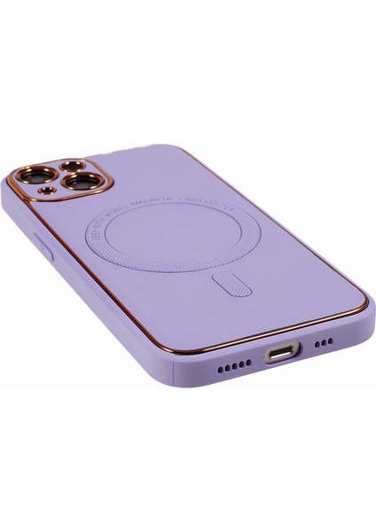 iPhone13 Elektraplama Telefon Kılıfı Şok Geçirmez Pu Deri Kaplamalı Tpu+Pc Manyetik Kapak Magsafe-Purple ile Uyumlu (Yurt Dışından) indirimleri