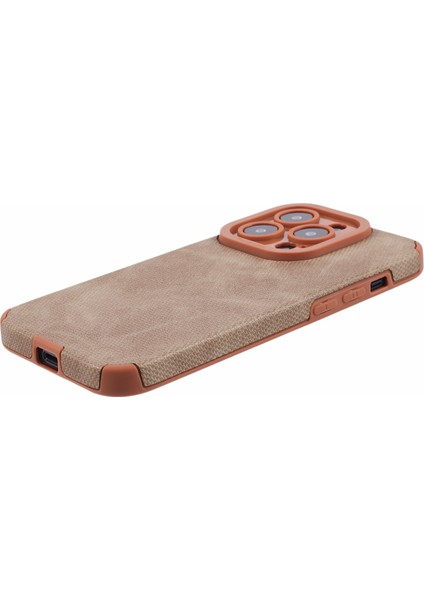 iPhone13 Pro Max Case Tpu+Pu Deri Şok Emici Kapak Kahverengi Için Morandi Stil (Yurt Dışından)