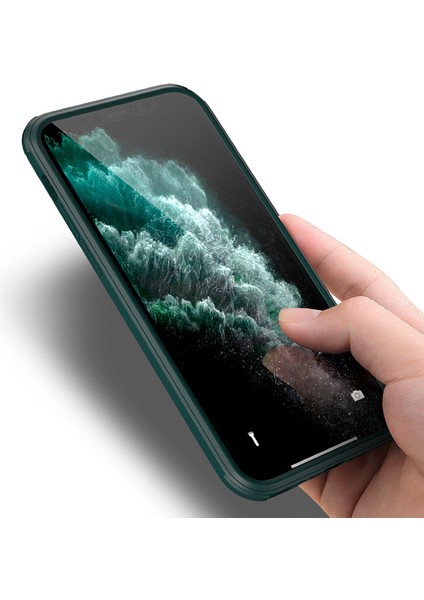 iPhoneXr Için Tam Vücut Koruma Açık Kılıf Çift Side Temperli Cam+Silikon Çerçeve Telefon Kapak Midnight Green (Yurt Dışından)