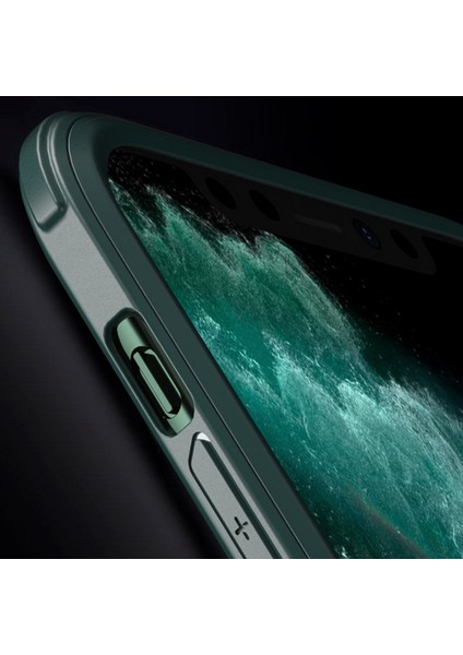 iPhoneXr Için Tam Vücut Koruma Açık Kılıf Çift Side Temperli Cam+Silikon Çerçeve Telefon Kapak Midnight Green (Yurt Dışından)
