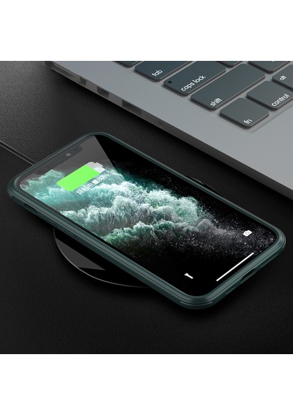 iPhoneXr Için Tam Vücut Koruma Açık Kılıf Çift Side Temperli Cam+Silikon Çerçeve Telefon Kapak Midnight Green (Yurt Dışından)