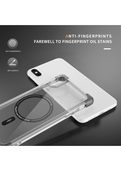 iPhoneX/xs Için Ysm Takviyeli Köşeler Serisi Magsafe-Tökezli Siyah ile Uyumlu Manyetik Kılıf (Yurt Dışından)