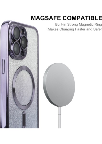 iPhone13 Pro Tpu Için Enaky Manyetik Kapak Çıkarılabilir Glitter Kağıt-Yeşil (Yurt Dışından)