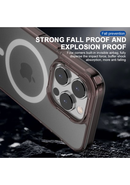 iPhone13 Pro Max Için Magsafe Tpu+Pc Telefon Kapak Kılıfı ile Uyumlu Mat Kılıf (Yurt Dışından)