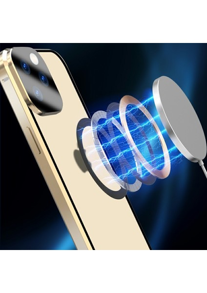 iPhone14 Pro Max Için Clear Telefon Kılıfı Temperlenmiş Cam Tam Koruma Manyetik Adsorpsiyon Kapak-Dark Mavi (Yurt Dışından)