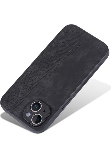 iPhone15 Plus Anti-Cratch Telefon Kabuğu Baskılı Desen Pu Deri+Tpu Telefon Geri Kapak Black (Yurt Dışından) fırsatları