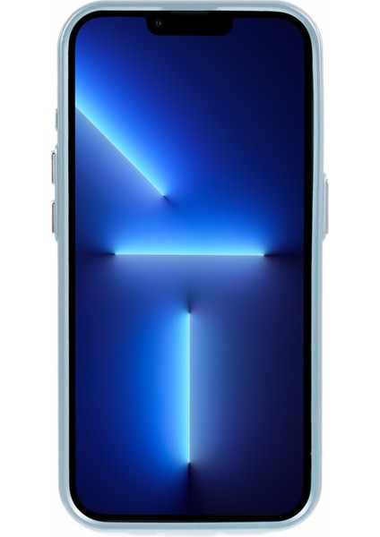 iPhone13 Pro Telefon Kılıfı Için Magsafe Kablosuz Şarj Deri Arka Kapak Sky Blue ile Uyumlu (Yurt Dışından)