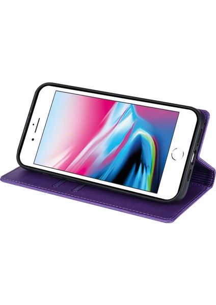 iPhone7 4.7 Inç/8 4.7 Inç/ Manyetik Telefon Kılıfı Deri Deri Stand Cüzdan Kapak Morası (Yurt Dışından) modelleri