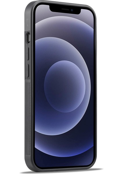 iPhone12 Mini Pu Deri Kaplamalı Tpu+Eva Telefon Kılıfı Şok Emilim Karbon Fiber Doku Kapağı (Yurt Dışından)