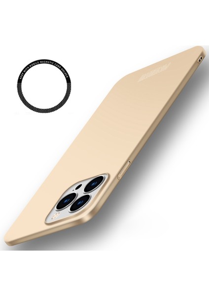iPhone15 Pro Max Mat Telefon Kılıfı Için Magnetic Ring Tutucu-Gold ile Sabit Pc Telefon Kapağı (Yurt Dışından)