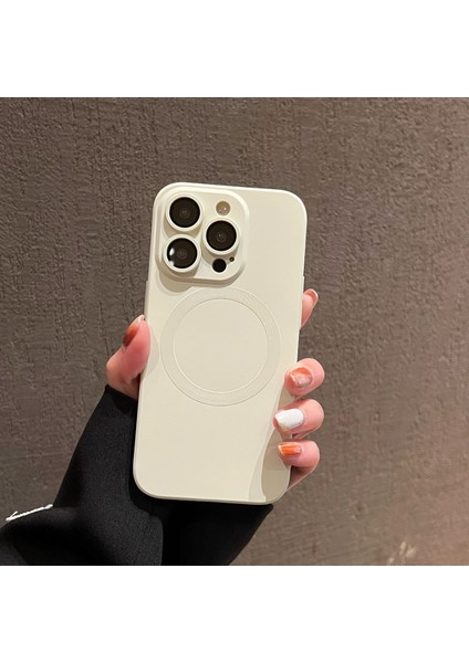 iPhone12 Pro Max Manyetik Telefon Kılıfı Için Magsafe Sıvı Silikon ile Uyumlu Lens Film-Beyaz ile Uyumlu (Yurt Dışından) fırsatları