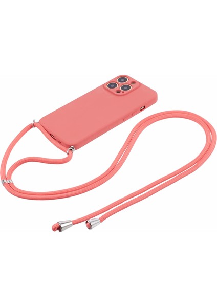 iPhone13 Pro Case Için Long Lanyard-Hawthorn Red ile Ka Tpu Fiber Astar Telefon Kapağı (Yurt Dışından)