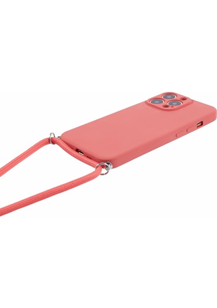 iPhone13 Pro Case Için Long Lanyard-Hawthorn Red ile Ka Tpu Fiber Astar Telefon Kapağı (Yurt Dışından)