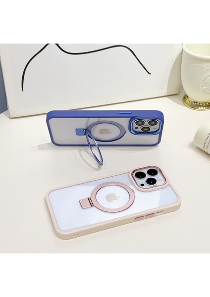 iPhone15 Pro Pc+Tpu Anti-Çizelge Telefon Kılıfı Manyetik Yüzük Kickstand Back Cover-Cover-Dark Purple (Yurt Dışından) fiyatları