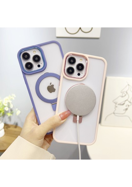 iPhone15 Pro Pc+Tpu Anti-Çizelge Telefon Kılıfı Manyetik Yüzük Kickstand Back Cover-Cover-Dark Purple (Yurt Dışından) modelleri