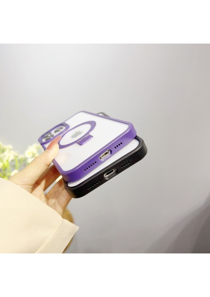 iPhone15 Pro Pc+Tpu Anti-Çizelge Telefon Kılıfı Manyetik Yüzük Kickstand Back Cover-Cover-Dark Purple (Yurt Dışından) indirimleri