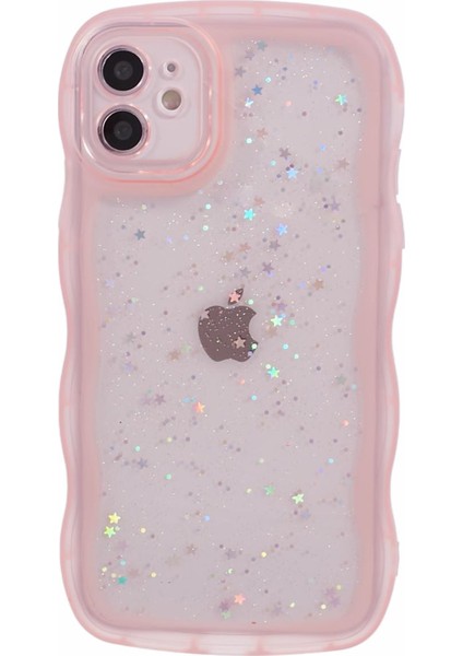 iPhone11 Için Jtw Serisi Tpu Kılıf Glitter Stars Wavy Edge Koruyucu Telefon Kapak-Pembe (Yurt Dışından)